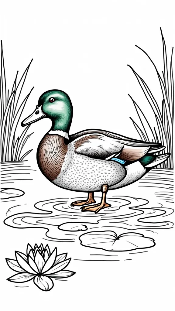 Página para colorear de Mallard